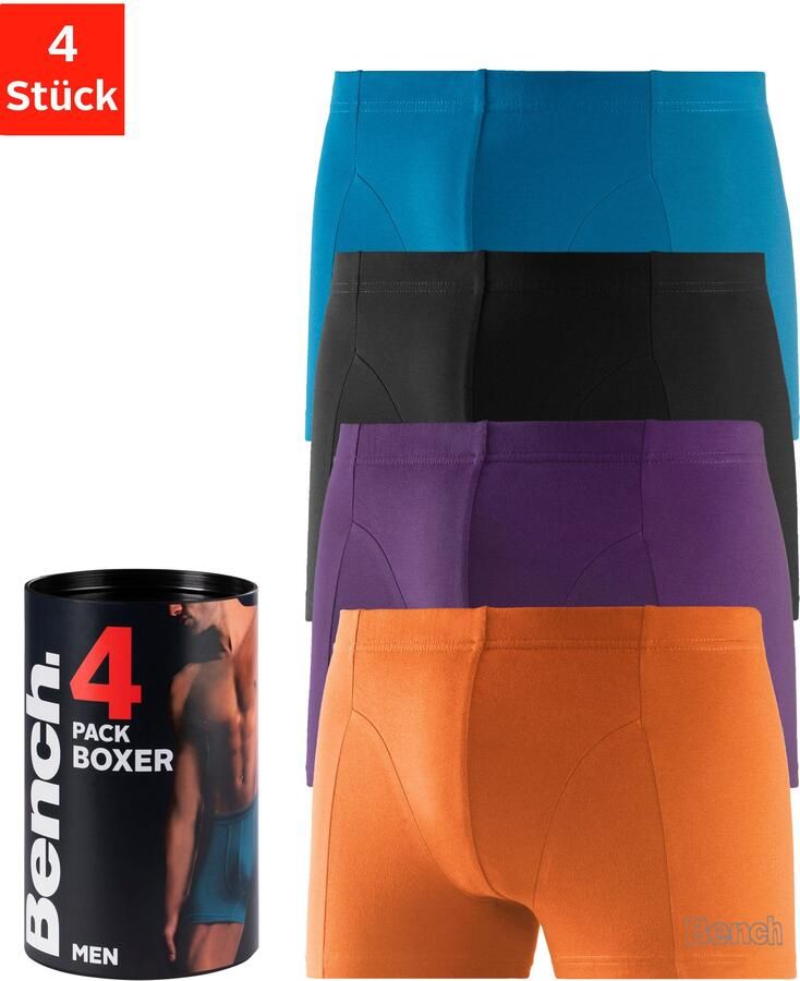 Bench. Boxershort voor heren Onderbroeken in blik met kleine logo-opdruk op het been (blik 4 stuks) - Foto 1