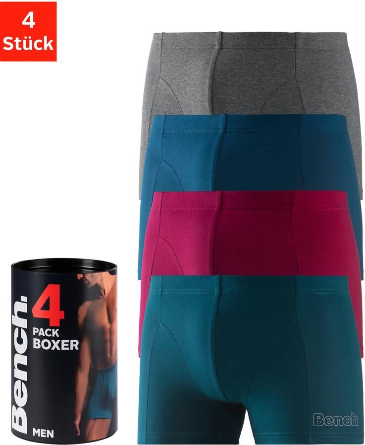 Bench. Boxershort voor heren Onderbroeken in blik met kleine logo-opdruk op het been (blik 4 stuks) - Foto 7