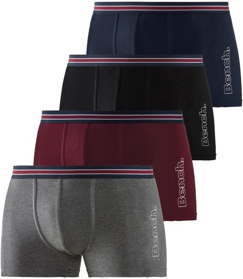Bench. Boxershort voor heren Onderbroeken met zijdelingse logo-opdruk (set 4 stuks)