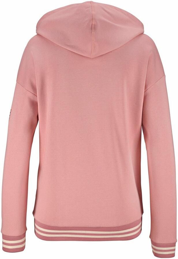 Bench. Capuchonsweatvest met gestreepte boorden en glansprint loungewear loungepak - Foto 5