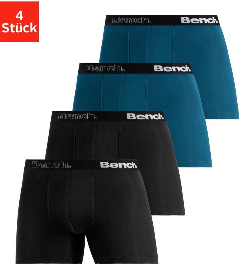 Bench. Lange boxershort Boxershorts voor heren Onderbroeken met logo-opschrift in de tailleband (set 4 stuks) - Foto 7