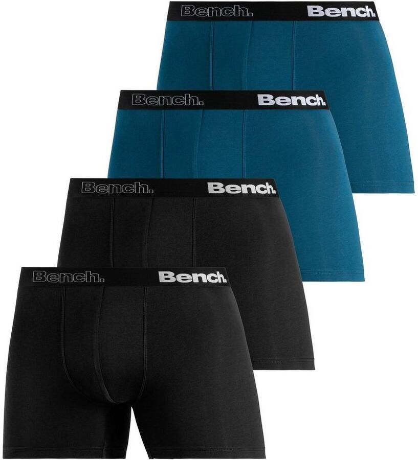 Bench. Lange boxershort Boxershorts voor heren Onderbroeken met logo-opschrift in de tailleband (set 4 stuks)