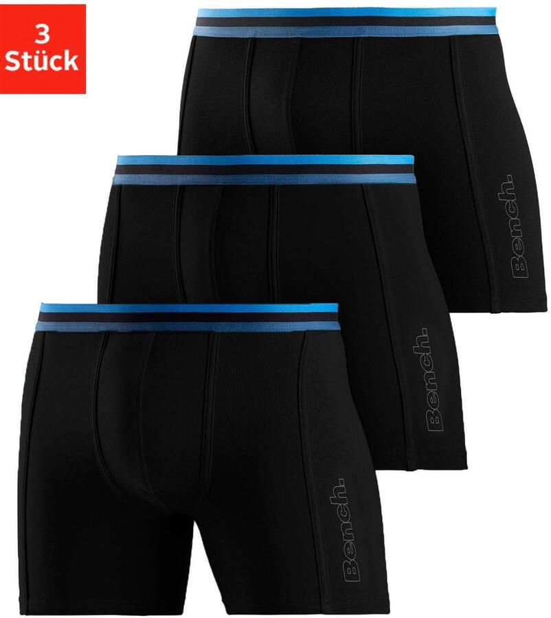 Bench. Lange boxershort Onderbroeken met elastische tailleband en logo-opdruk op het been (3 stuks) - Foto 5