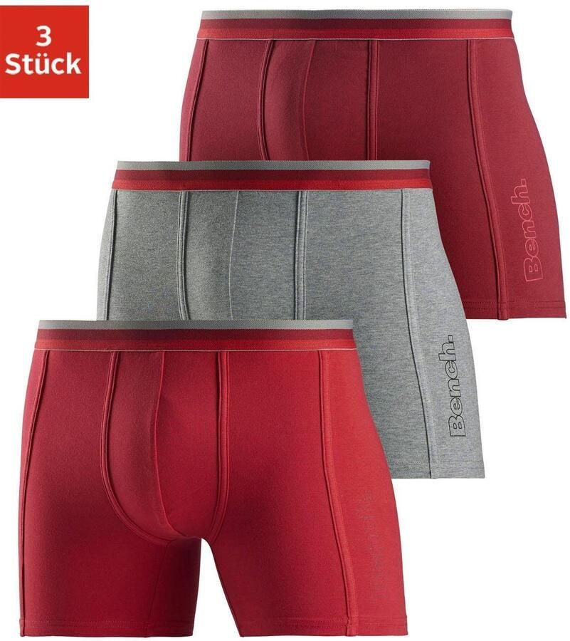 Bench. Lange boxershort Onderbroeken met elastische tailleband en logo-opdruk op het been (3 stuks) - Foto 5