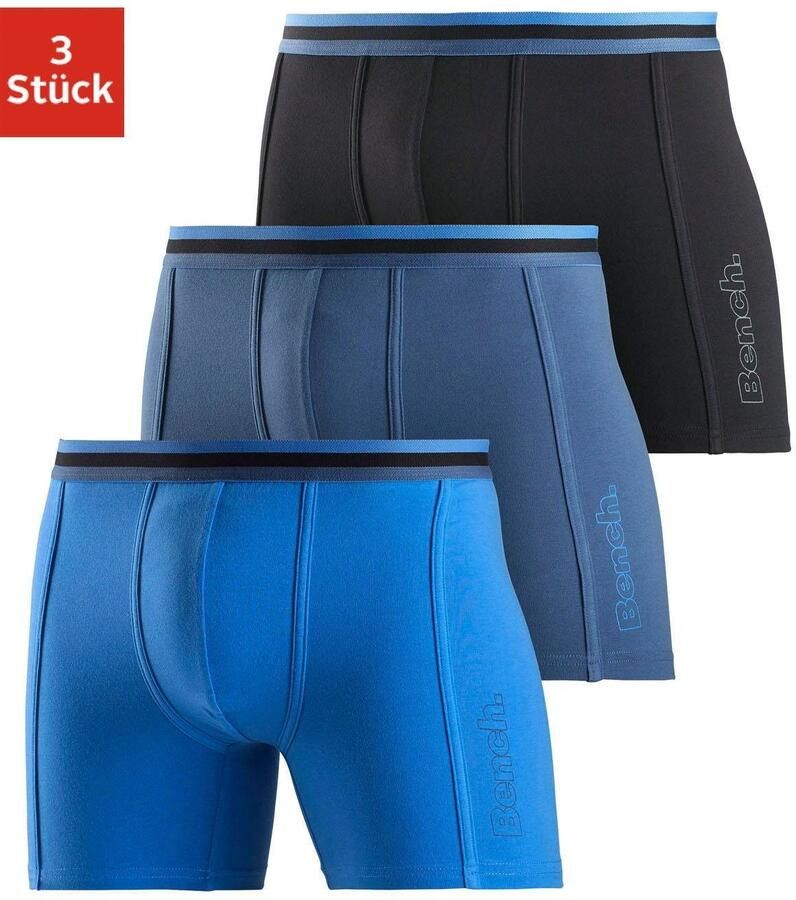 Bench. Lange boxershort Onderbroeken met elastische tailleband en logo-opdruk op het been (3 stuks) - Foto 6