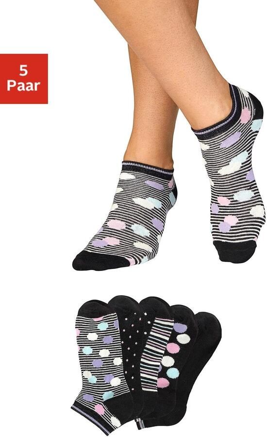 Bench. Sneakersokken gestreept en gestippeld (set 5 paar) - Foto 4