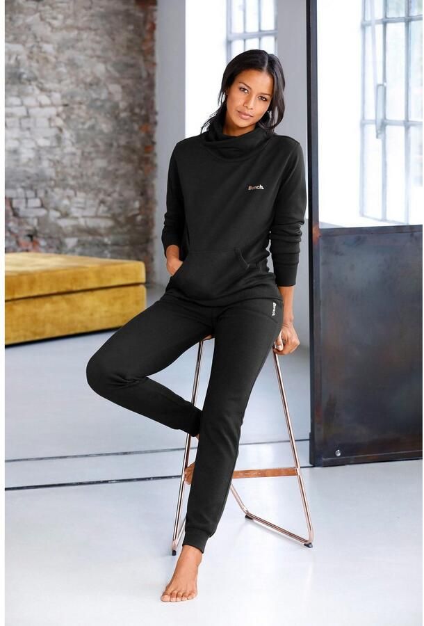 Bench. Loungewear Lang sweatshirt met staande kraag in laagjeslook en kangoeroezak loungewear - Foto 4
