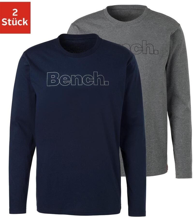 Bench. Loungewear Shirt met lange mouwen met bench-print voor (2-delig) - Foto 4