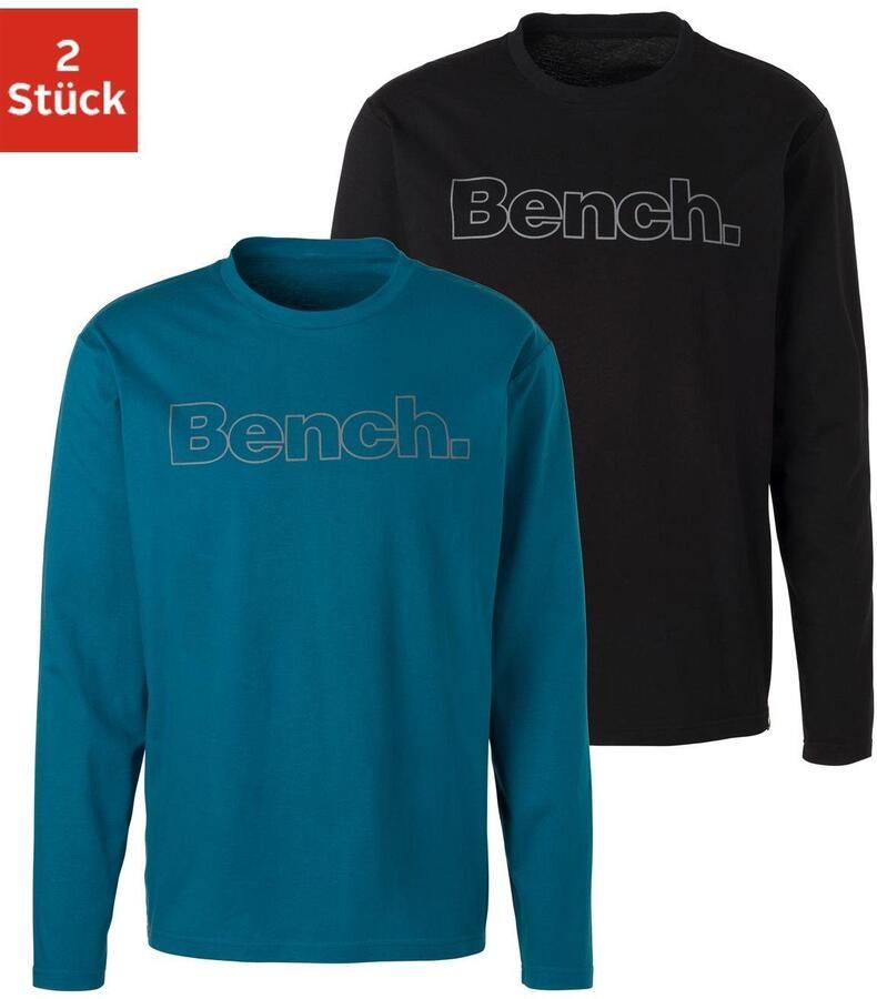 Bench. Loungewear Shirt met lange mouwen met bench-print voor (2-delig) - Foto 4