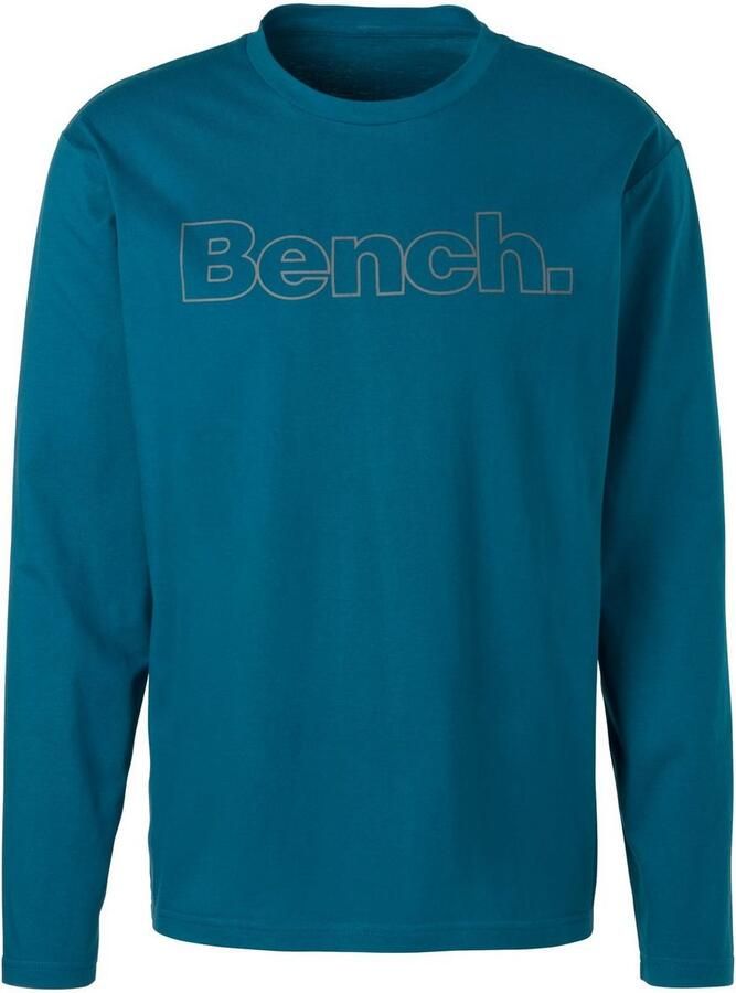 Bench. Loungewear Shirt met lange mouwen met bench-print voor (2-delig)