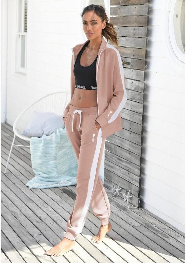 Bench. Loungewear Sweatbroek met strepen opzij en smalle pijpen