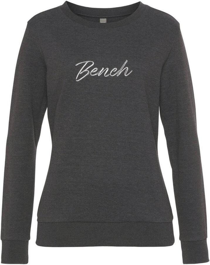 Bench. Loungewear Sweatshirt Loungeshirt met glanzende logo-borduurwerk loungewear
