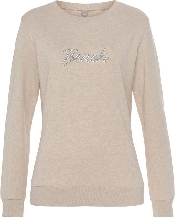 Bench. Loungewear Sweatshirt Loungeshirt met glanzende logo-borduurwerk loungewear