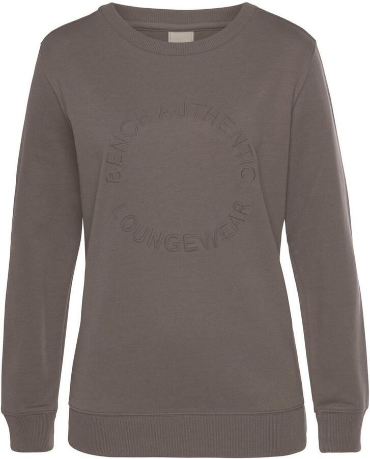 Bench. Loungewear Sweatshirt Met geborduurd logo met ronde logostiksel loungewear