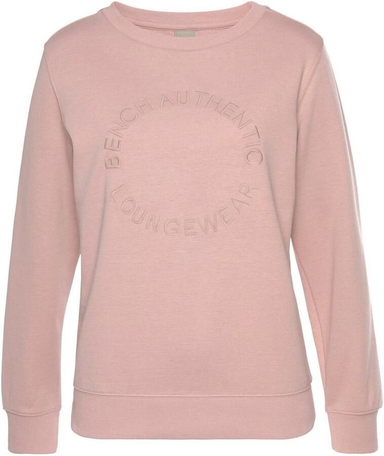 Bench. Loungewear Sweatshirt Met geborduurd logo met ronde logostiksel loungewear