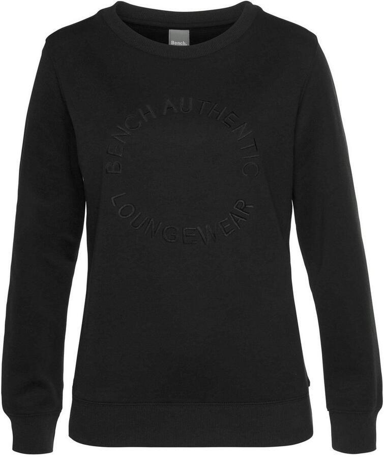 Bench. Loungewear Sweatshirt Met geborduurd logo met ronde logostiksel loungewear