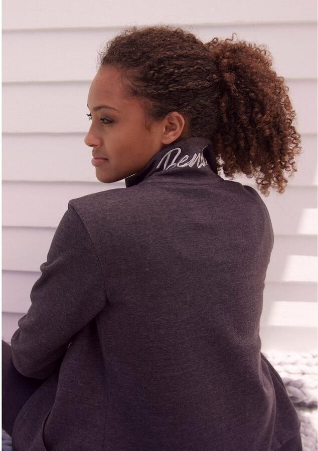 Bench. Loungewear Sweatvest lounge jas met glanzende logostiksel op de staande kraag loungewear - Foto 3