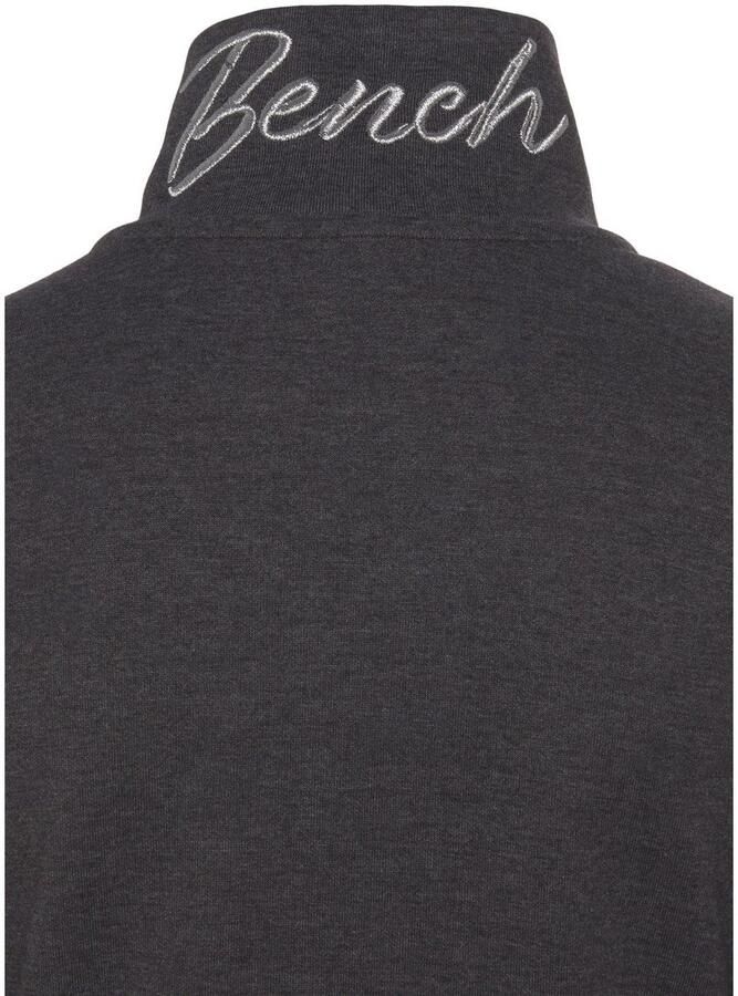 Bench. Loungewear Sweatvest lounge jas met glanzende logostiksel op de staande kraag loungewear