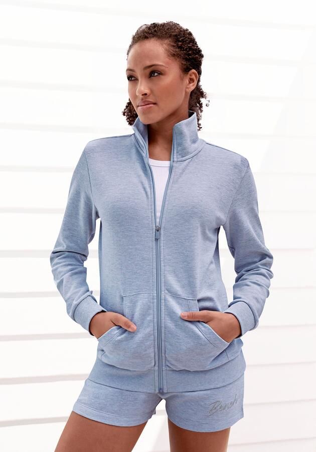 Bench. Loungewear Sweatvest lounge jas met glanzende logostiksel op de staande kraag loungewear - Foto 8