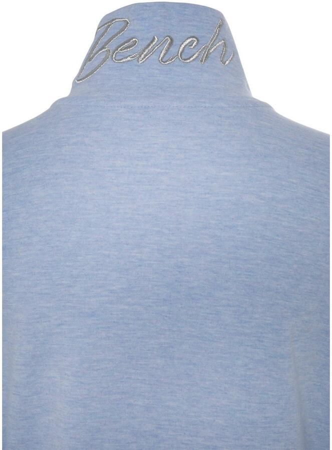 Bench. Loungewear Sweatvest lounge jas met glanzende logostiksel op de staande kraag loungewear