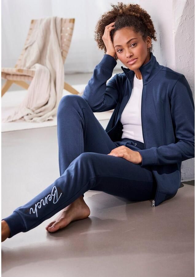 Bench. Loungewear Sweatvest met geborduurd staande kraag loungepak (1-delig)