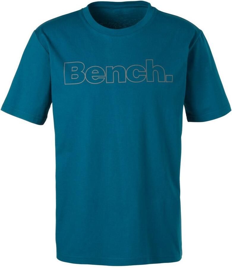 Bench. Loungewear T-shirt met logoprint basic shirt met ronde hals van 100% katoen (2-delig)