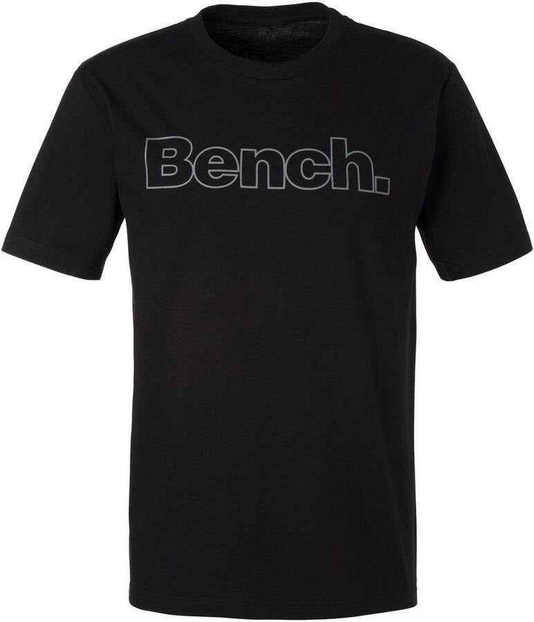 Bench. Loungewear T-shirt met logoprint basic shirt met ronde hals van 100% katoen (2-delig)