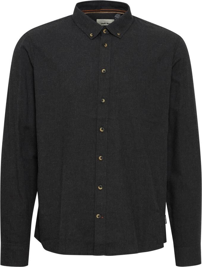 Blend gemêleerd regular fit overhemd BHBurley zwart - Foto 6