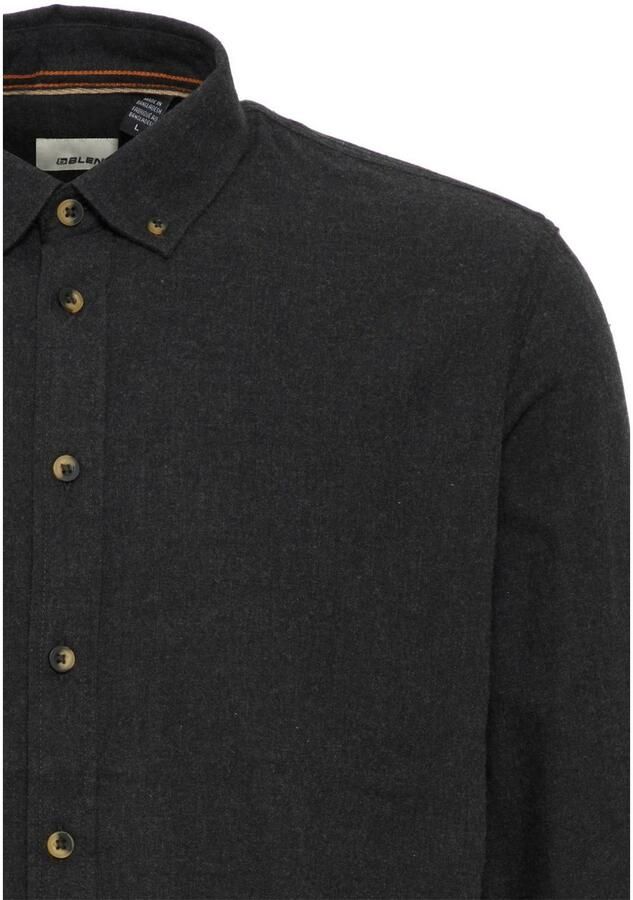 Blend gemêleerd regular fit overhemd BHBurley zwart - Foto 3