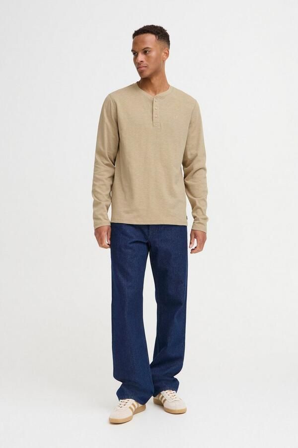 Blend Shirt met lange mouwen en korte knoopsluiting model 'BRAT' - Foto 4