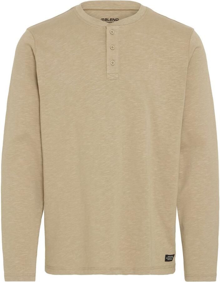 Blend Shirt met lange mouwen en korte knoopsluiting model 'BRAT'