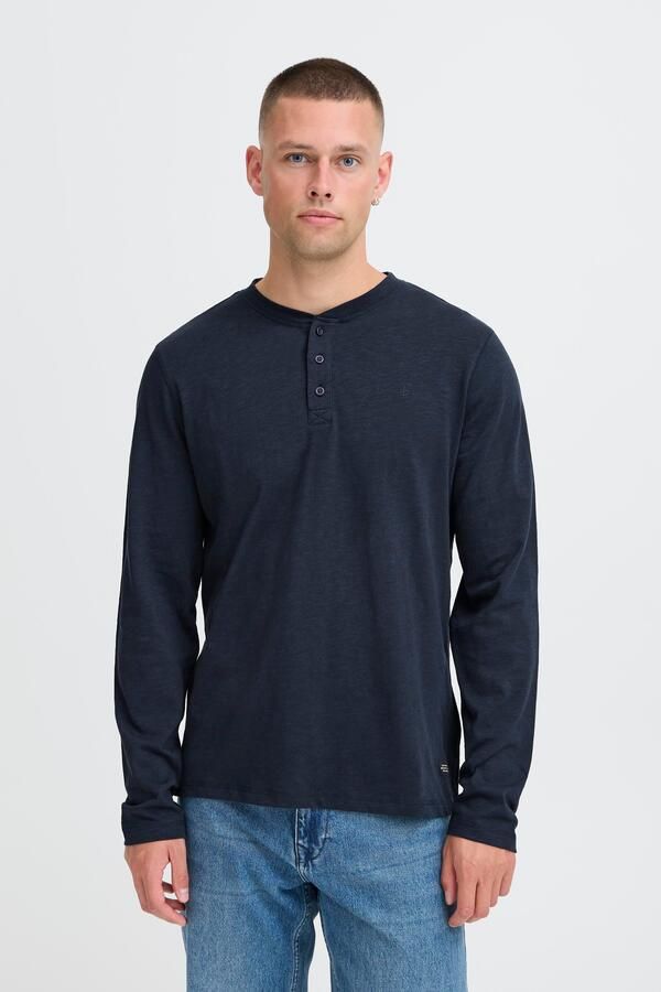 Blend Shirt met lange mouwen en korte knoopsluiting model 'BRAT' - Foto 5