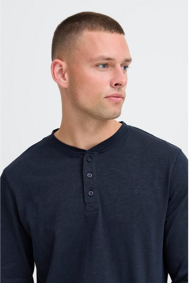 Blend Shirt met lange mouwen en korte knoopsluiting model 'BRAT' - Foto 3