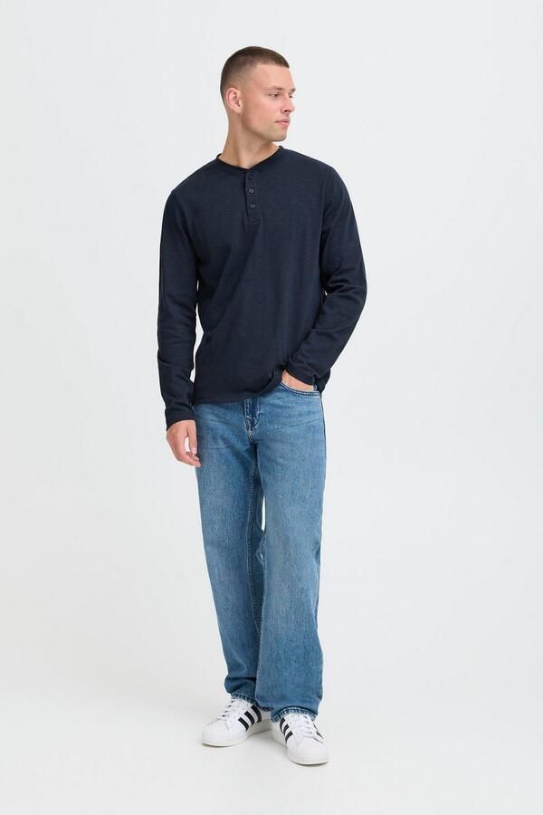 Blend Shirt met lange mouwen en korte knoopsluiting model 'BRAT' - Foto 4