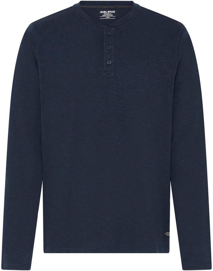 Blend Shirt met lange mouwen en korte knoopsluiting model 'BRAT'