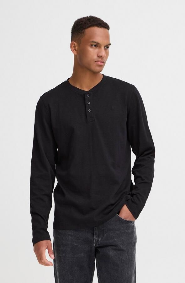 Blend Shirt met lange mouwen en korte knoopsluiting model 'BRAT' - Foto 6