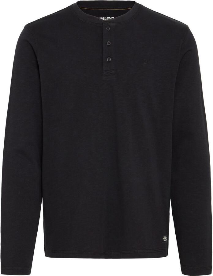 Blend Shirt met lange mouwen en korte knoopsluiting model 'BRAT'