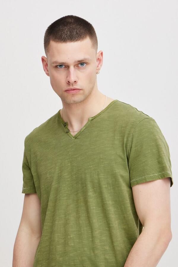 Blend T-shirt BHAshton split neck tee met decoratieve knoopdetail bij de halslijn - Foto 2