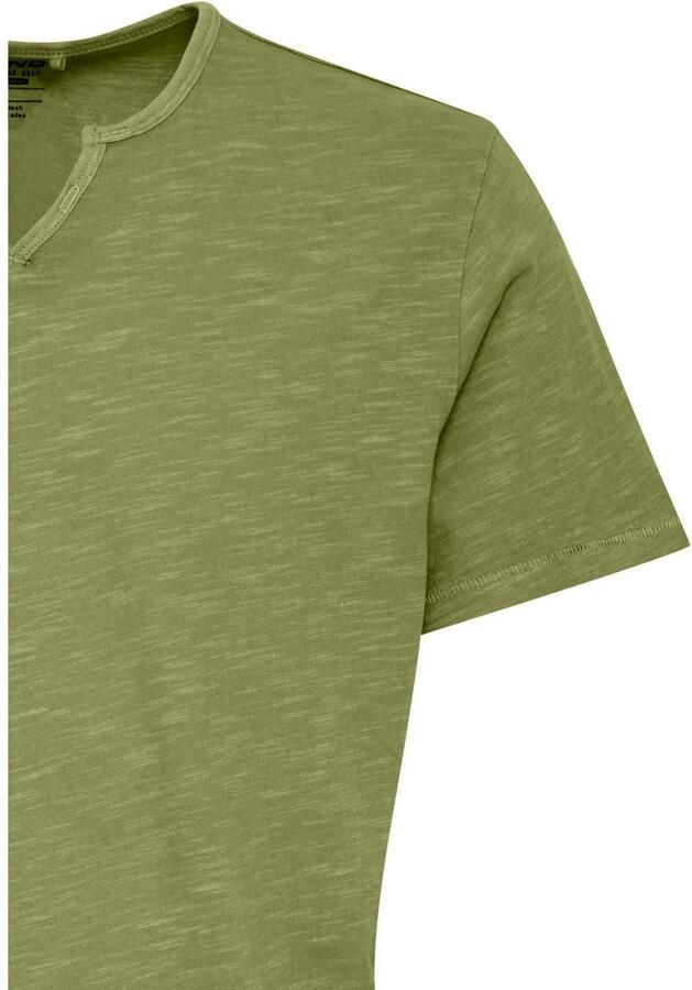 Blend T-shirt BHAshton split neck tee met decoratieve knoopdetail bij de halslijn