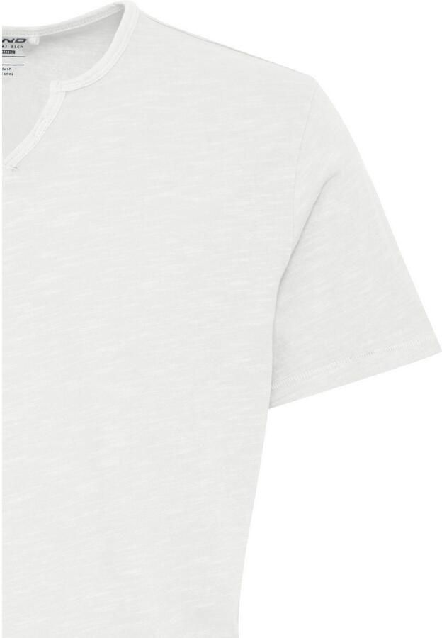 Blend T-shirt BHAshton split neck tee met decoratieve knoopdetail bij de halslijn