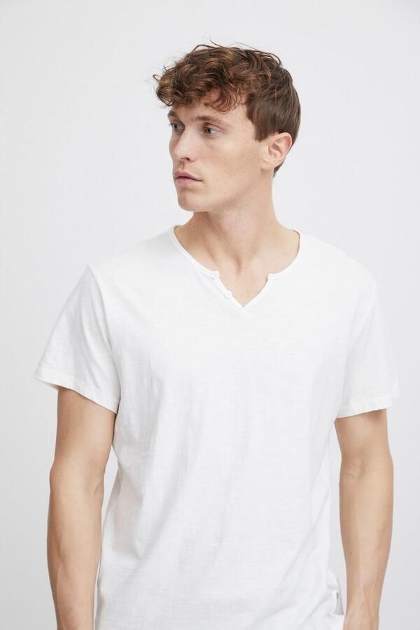 Blend T-shirt BHAshton split neck tee met decoratieve knoopdetail bij de halslijn - Foto 2