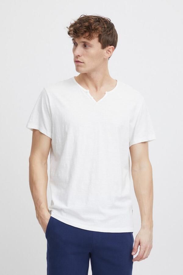 Blend T-shirt BHAshton split neck tee met decoratieve knoopdetail bij de halslijn - Foto 3