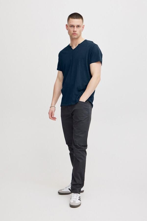 Blend T-shirt BHAshton split neck tee met decoratieve knoopdetail bij de halslijn - Foto 5