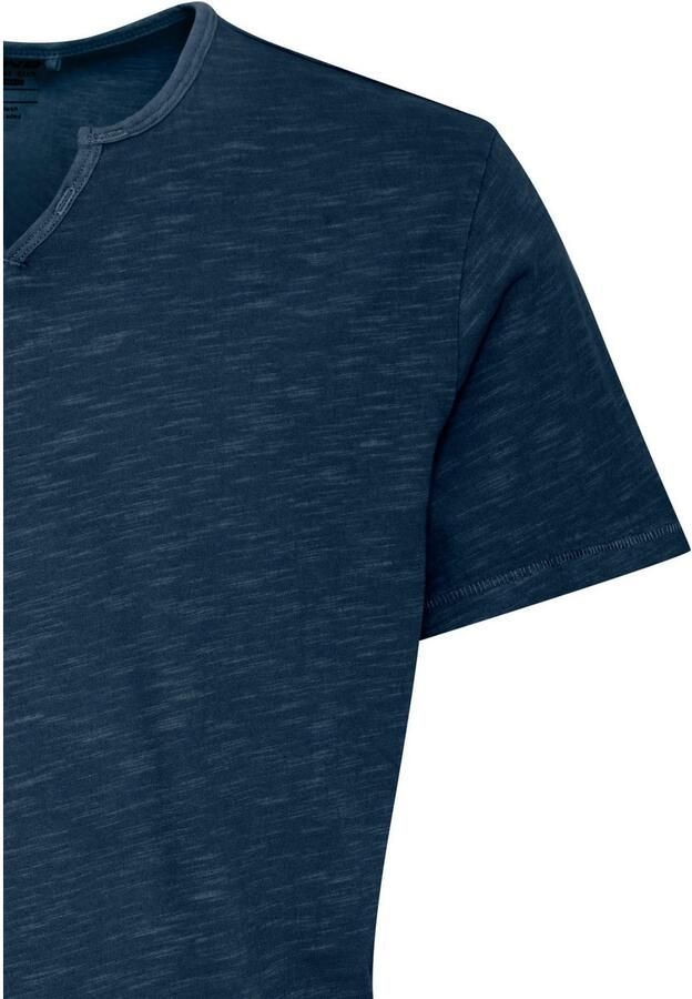 Blend T-shirt BHAshton split neck tee met decoratieve knoopdetail bij de halslijn