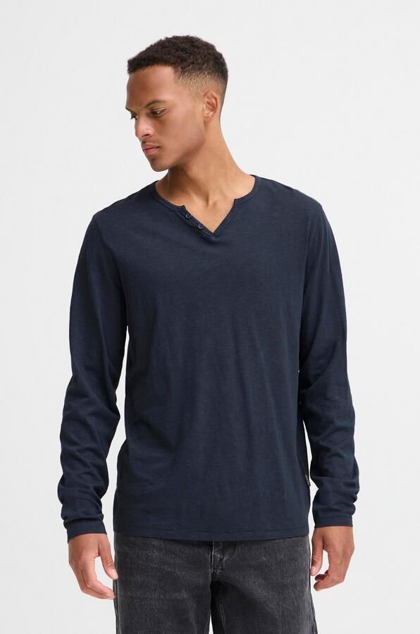 Blend Shirt met lange mouwen en korte knoopsluiting model 'IVALDE' - Foto 6