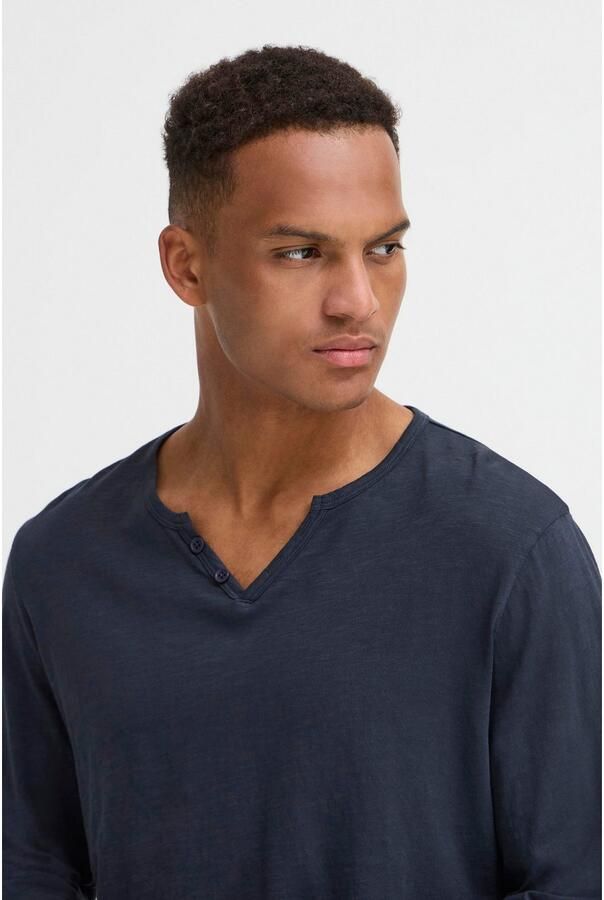 Blend Shirt met lange mouwen en korte knoopsluiting model 'IVALDE' - Foto 3