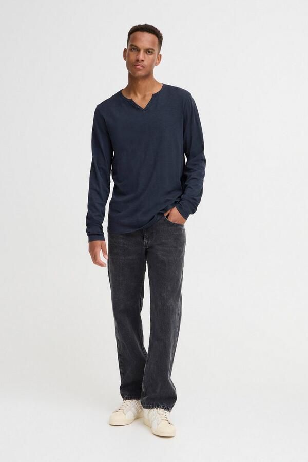 Blend Shirt met lange mouwen en korte knoopsluiting model 'IVALDE' - Foto 5