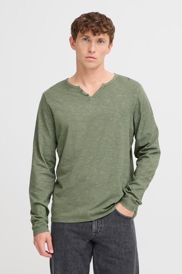 Blend Shirt met lange mouwen en korte knoopsluiting model 'IVALDE' - Foto 6