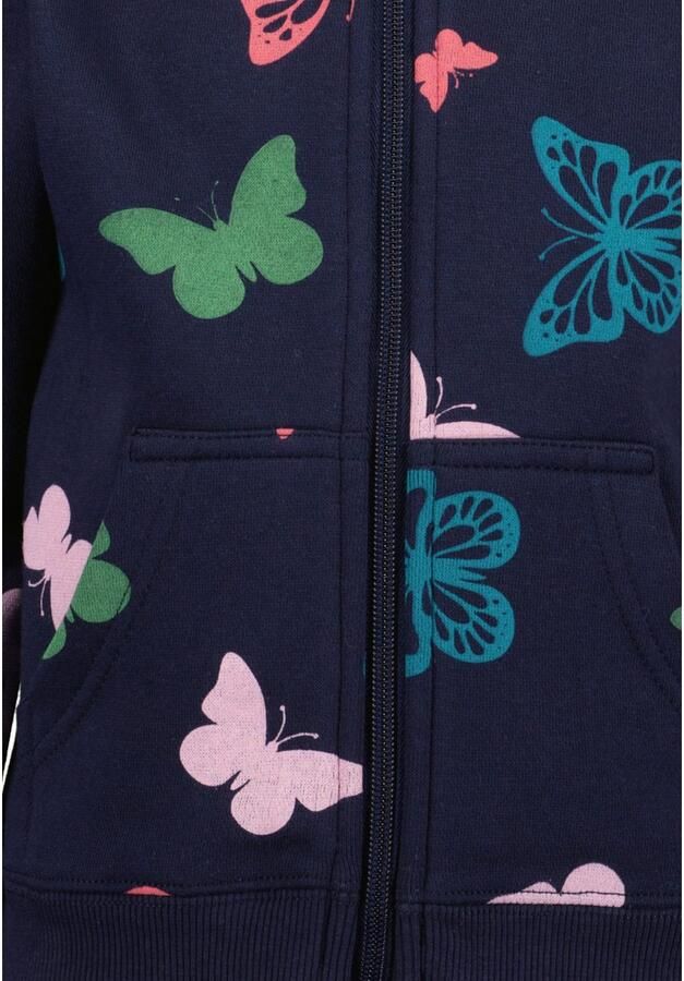 Blue Seven Capuchonsweatvest met kangoeroezak en leuke vlinder-all-overprint - Foto 2