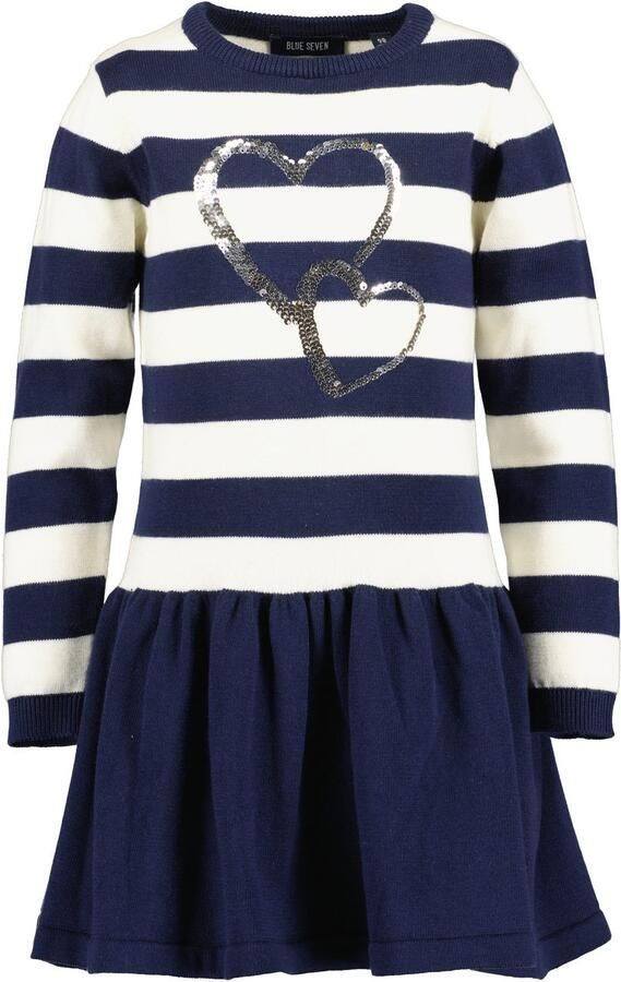Blue Seven Gebreide jurk met geweldig hartmotief met omkeerbare pailletten